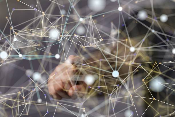istock 3D illustration of global network blockchain with a blurry background 1446419646