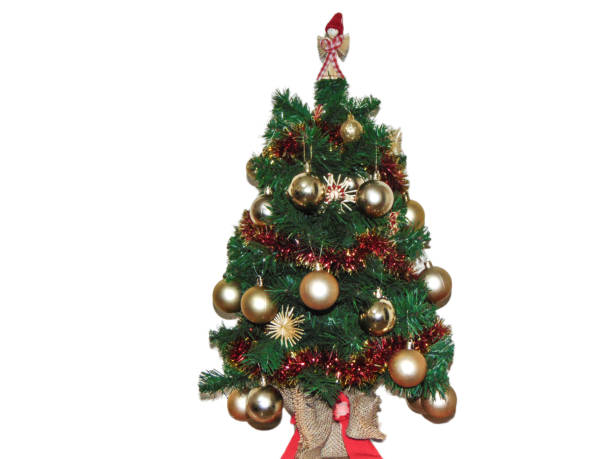 istock Little Chrismtas tree with golden globes 1446420393
