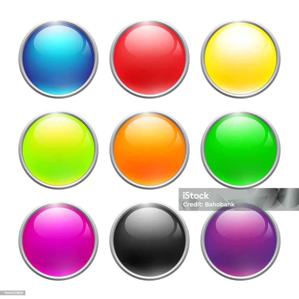 Multicolour Button Multicolored Buttons Are In 1 Set Vector Stock Stock Illustration ...
