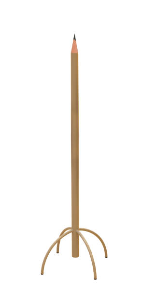 istock Abstract wooden pencil is standing with four legs. Creative concept idea image 1446422997