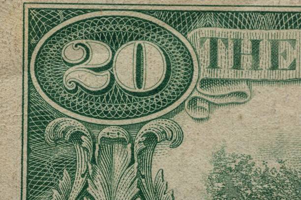 istock Closeup of a 20 American dollar banknote 1446424283
