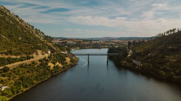 istock High-angle of Portas do Rodao natural monument a river with cliffs on both sides 1446424302