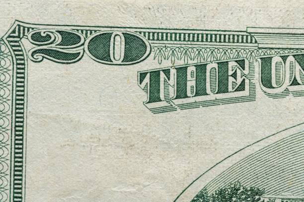 istock Closeup of a 20 American dollar banknote 1446424328