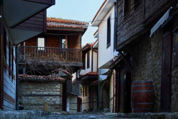 istock Old residential houses exterior 1446424991