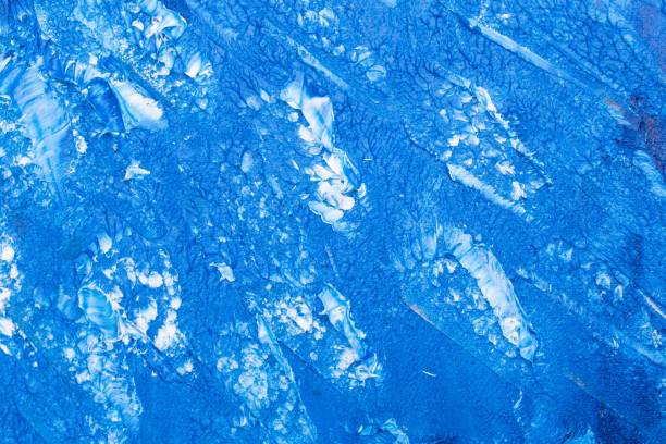 istock Blue and white oil paint texture - marine background 1446426333