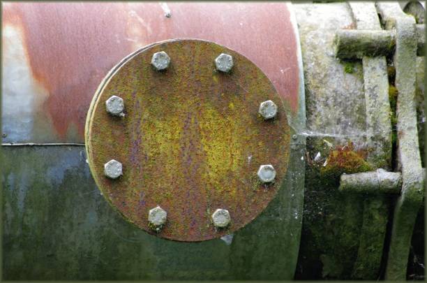 A closeup shot of a rusty gas main