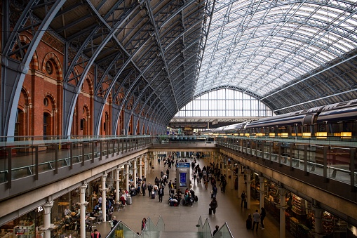 London, United Kingdom – May 24, 2022: The interior of St Pancras International train station in London, UK