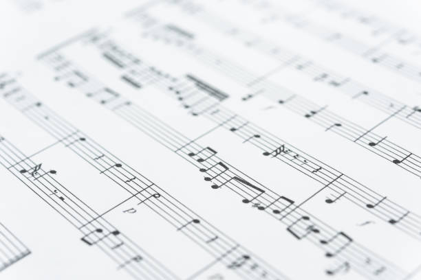 istock Sheet Music : Background Musical Notes with selective focus , International musician and composer concept. 1446428090