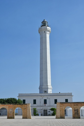 Wiew of the lighthouse of Santa Maria di Leuca, a town in southern Italy in the province of Lecce.