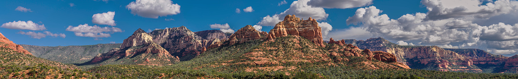Panorama of mountain range near Sedona, Arizona. Edited.