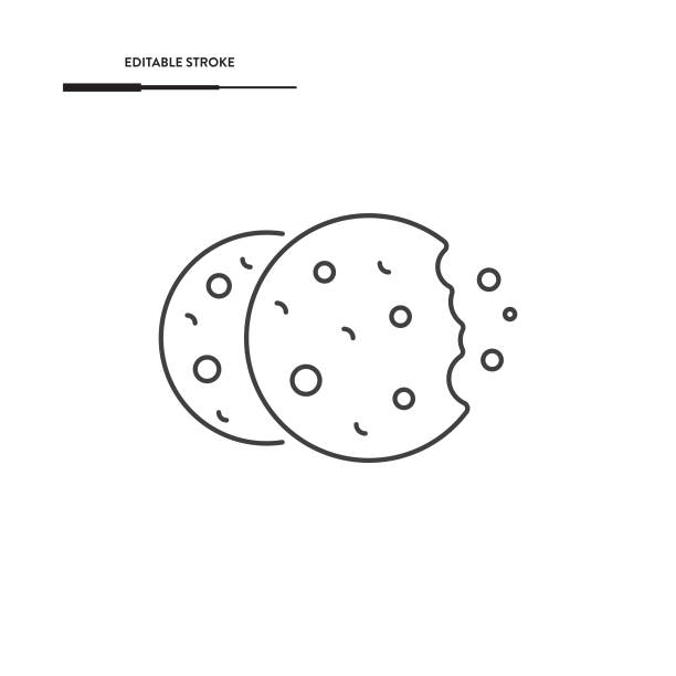 クッキーアイコンのベクター画像デザイン。 - cookie missing bite crumb eaten点のイラスト素材／クリップアート素材／マンガ素材／アイコン素材