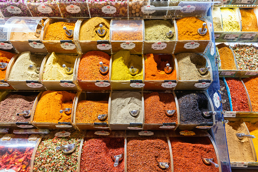 Istanbul, Turkey - May 23, 2022: Spice market at Grand Bazaar