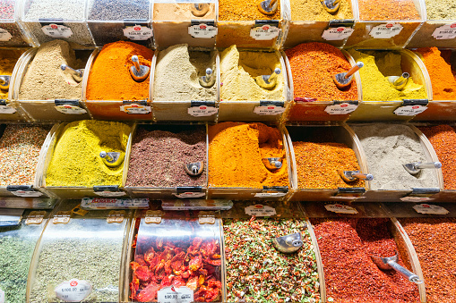 Istanbul, Turkey - May 23, 2022: Spice market at Grand Bazaar