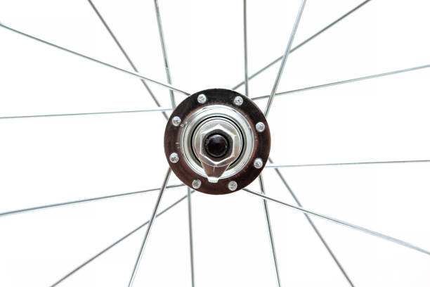 istock Close up of bicycle wheel 1446437605