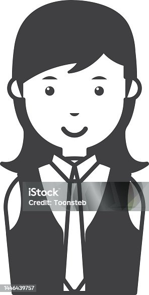 istock female waiter illustration in minimal style 1446439757