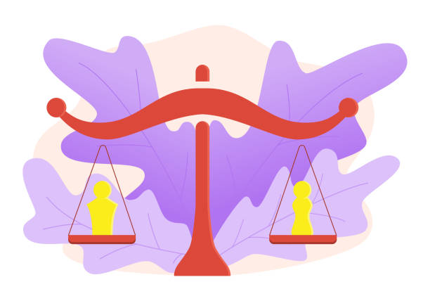 ilustrações, clipart, desenhos animados e ícones de equilíbrio de símbolos de gênero em escalas - gender symbol scales of justice weight scale imbalance