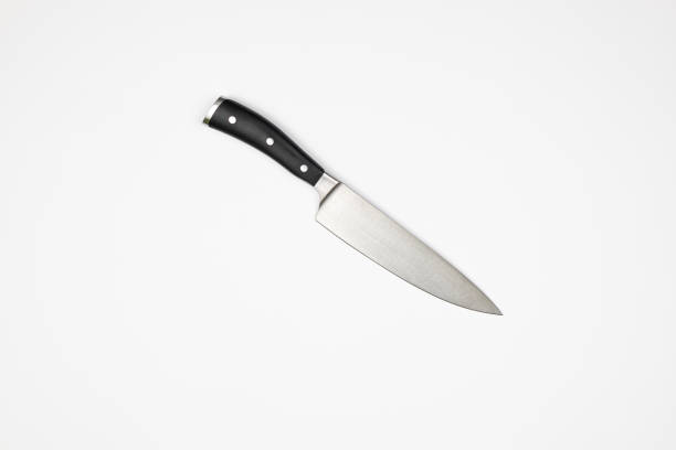 Big Cooking Knife isolated above white background stock photo