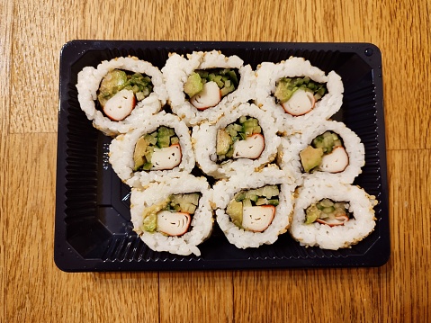 Traditional japanese sushi variety  at glasgow scotland england uk