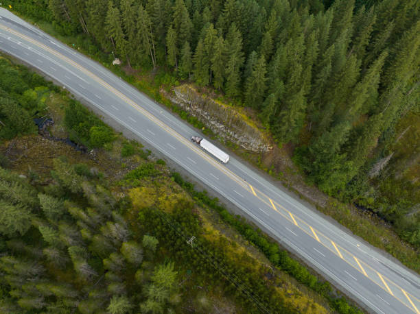 istock Transport truck driving along Highway 1446447498