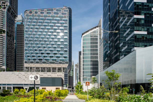 istock Futuristic buildings in Singapore's financial district 1446447538