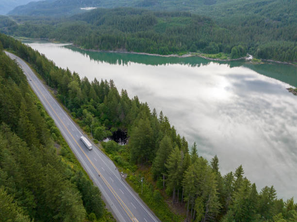 istock Transport truck driving along Highway 1446447676