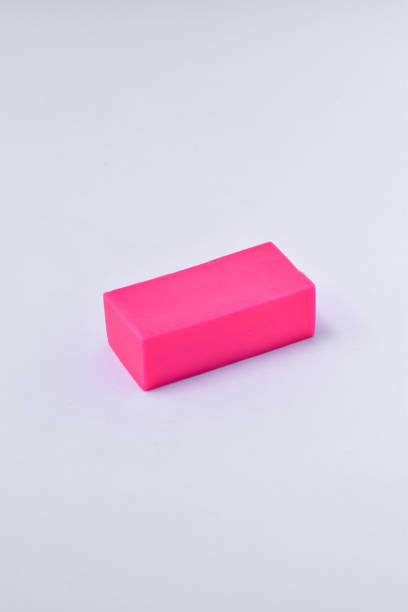 istock Pink eraser isolated on white background 1446447770