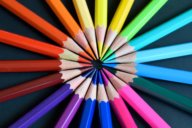 istock Color pencils isolated on black background 1446451208