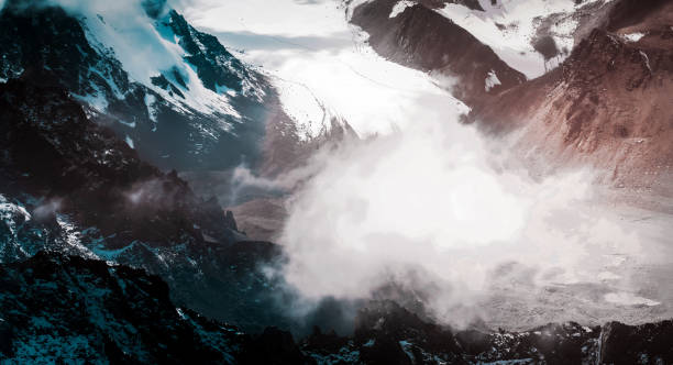 istock Beautiful landscape with mountains and glacier. 1446454597