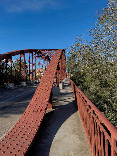 istock Red iron bridge - stock photo 1446454647