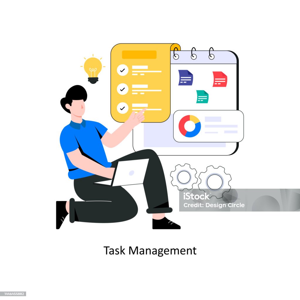 Task Management Flat Style Design Vector Illustration Stock ...