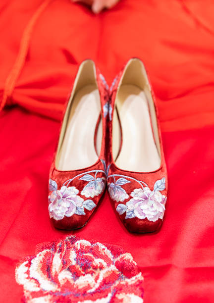 istock Chinese wedding bed shoes 1446462120