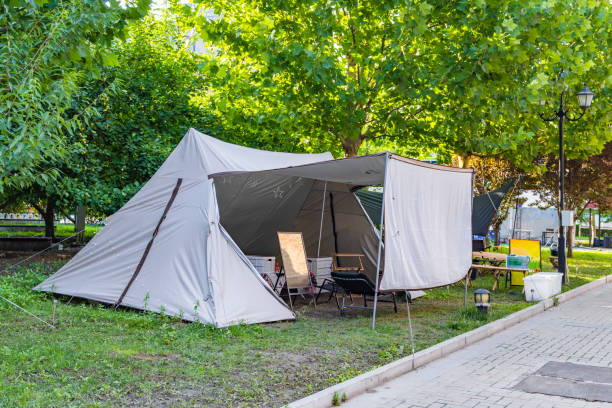 istock Urban wilderness camping tent equipment 1446462809