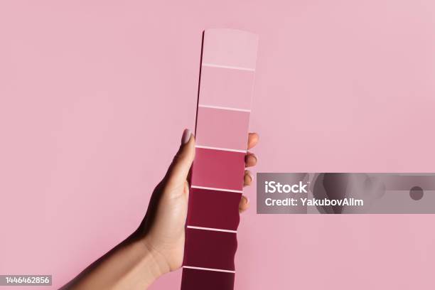 Color Samples Palette Design Catalog New 2023 Trending Color Institute 181750 Viva Magenta Colour Stock Photo - Download Image Now