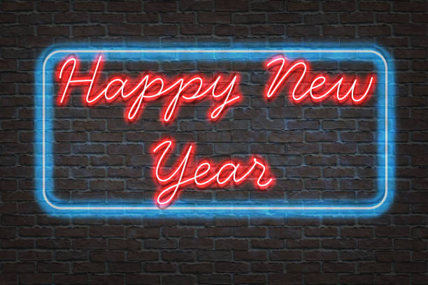 istock Happy New Year lettering on brick wall for background 1446465636