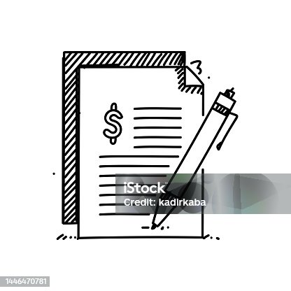 istock Contract Line icon, Sketch Design, Pixel perfect, Editable stroke. Agreement, Paper, Document, Partnership. 1446470781