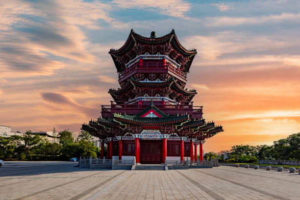 istock Marble floor road, stone road, ancient Chinese architecture 1446470840
