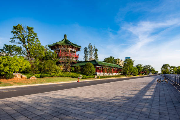 istock Marble floor road, stone road, ancient Chinese architecture 1446471624