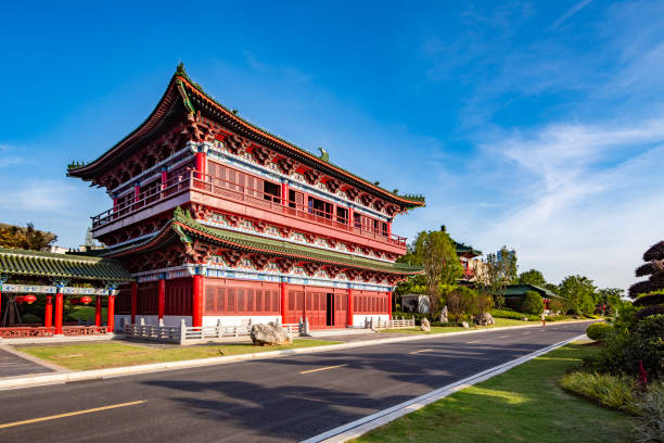istock Marble floor road, stone road, ancient Chinese architecture 1446471968