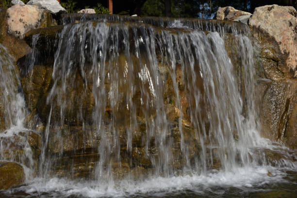 istock water fall falling into a pond below creating a lot of water spray, bubbles and splashes 1446472349