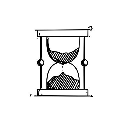 Deadline Line icon, Sketch Design, Pixel perfect, Editable stroke. Time Management, Clock.