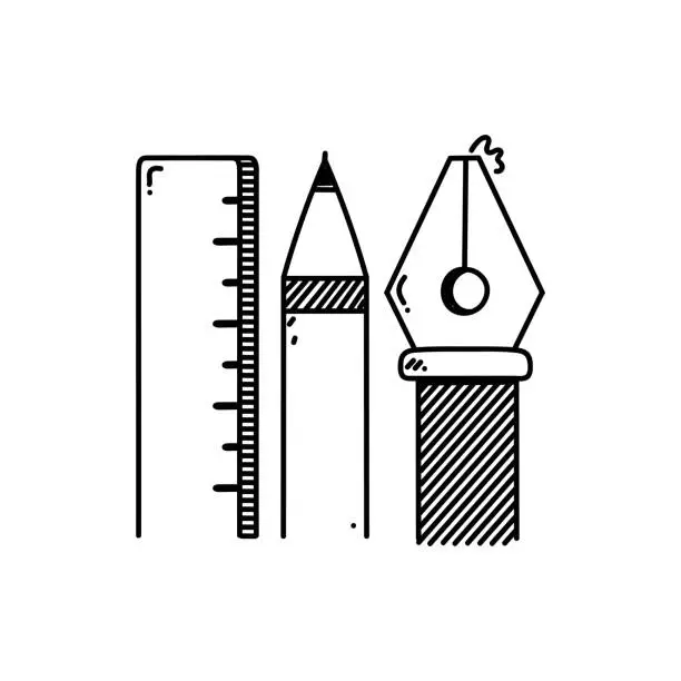 Vector illustration of Designer Tools Line icon, Sketch Design, Pixel perfect, Editable stroke. Designer, Creativity, Innovation, Graphic Design.