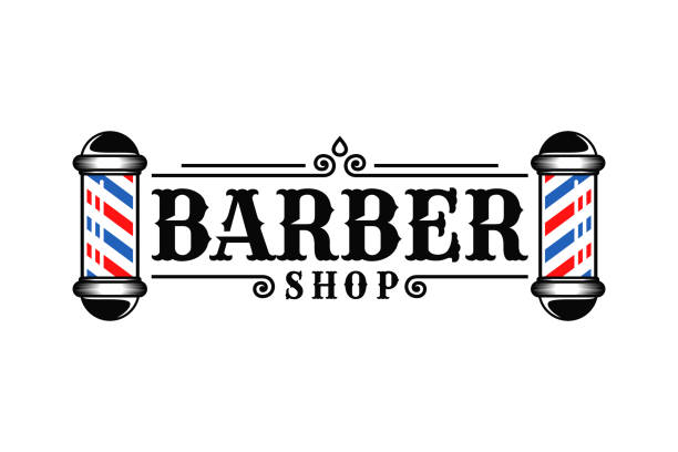 векторный логотип парикмахерской. логотип салона - barbers pole stock illustrations