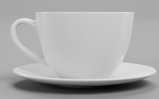 Realistic 3D Render of Porcelain Cup