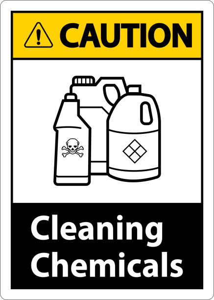 istock Caution Sign Cleaning Chemicals Sign On White Background 1446475834