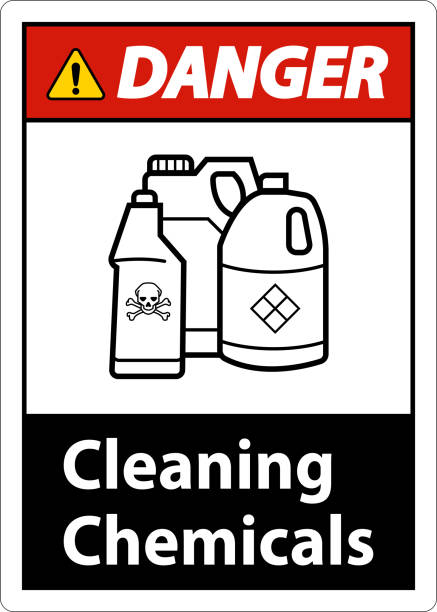 istock Danger Sign Cleaning Chemicals Sign On White Background 1446475879
