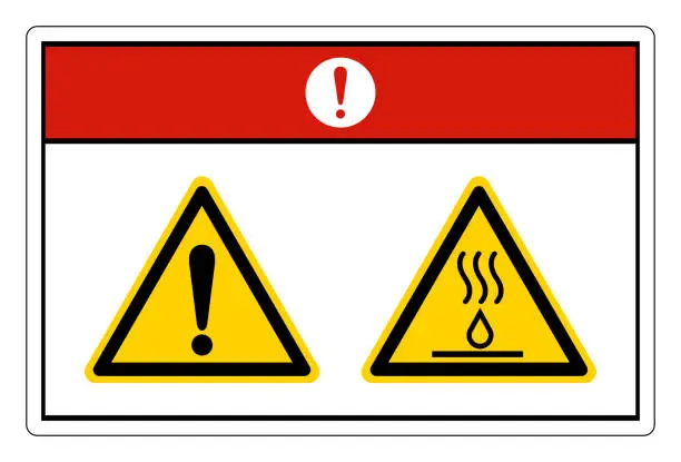 Vector illustration of Danger Hot Liquids Burn Hazard Symbol Sign On White Background