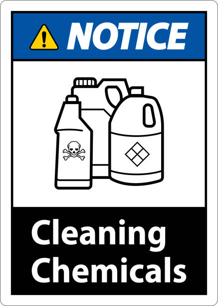 istock Notice Sign Cleaning Chemicals Sign On White Background 1446476009