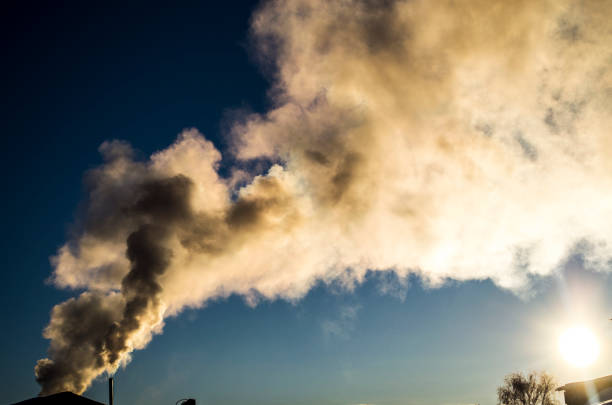 istock Smoke from the chimney in frosty winter. 1446479334