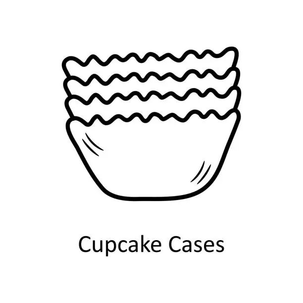 Vector illustration of Cupcake cases vector outline Icon Design illustration. Bakery Symbol on White background EPS 10 File