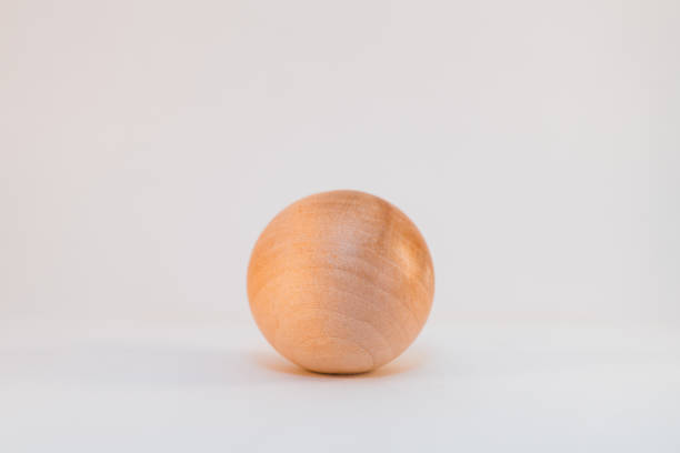 istock Closeup circle wooden shape on white background 1446484719